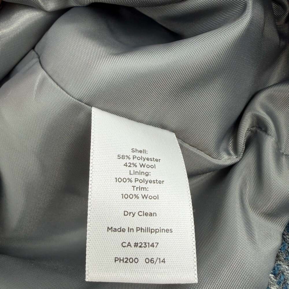 Talbots Wool Blend Blue Plaid Coat Women's Size 6 Business Workwear - Picture 8 of 12